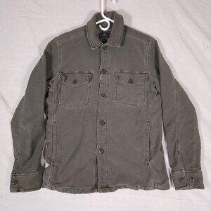 Faherty Shirt Jacket Mens XS Utility Long Sleeve Button Up Pockets Army Green